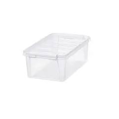 Oppbevaringskasse transparent m/lokk B19 x D30 x H11 cm