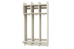 Elevgarderobe med sittebenk 30 cm pr. rom